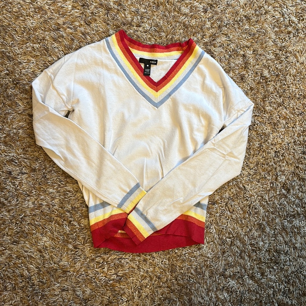 Aqua light weight v-neck sweater